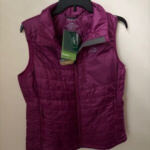 LL Bean Primaloft Packaway Vest pink NWT medium womens